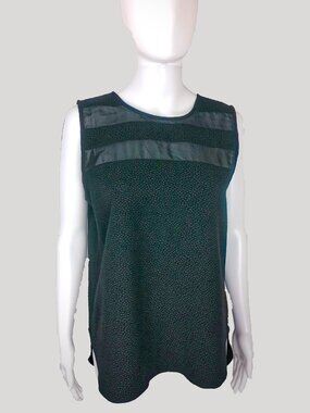 Paraphrase Black Textured Sleeveless Tank Blouse